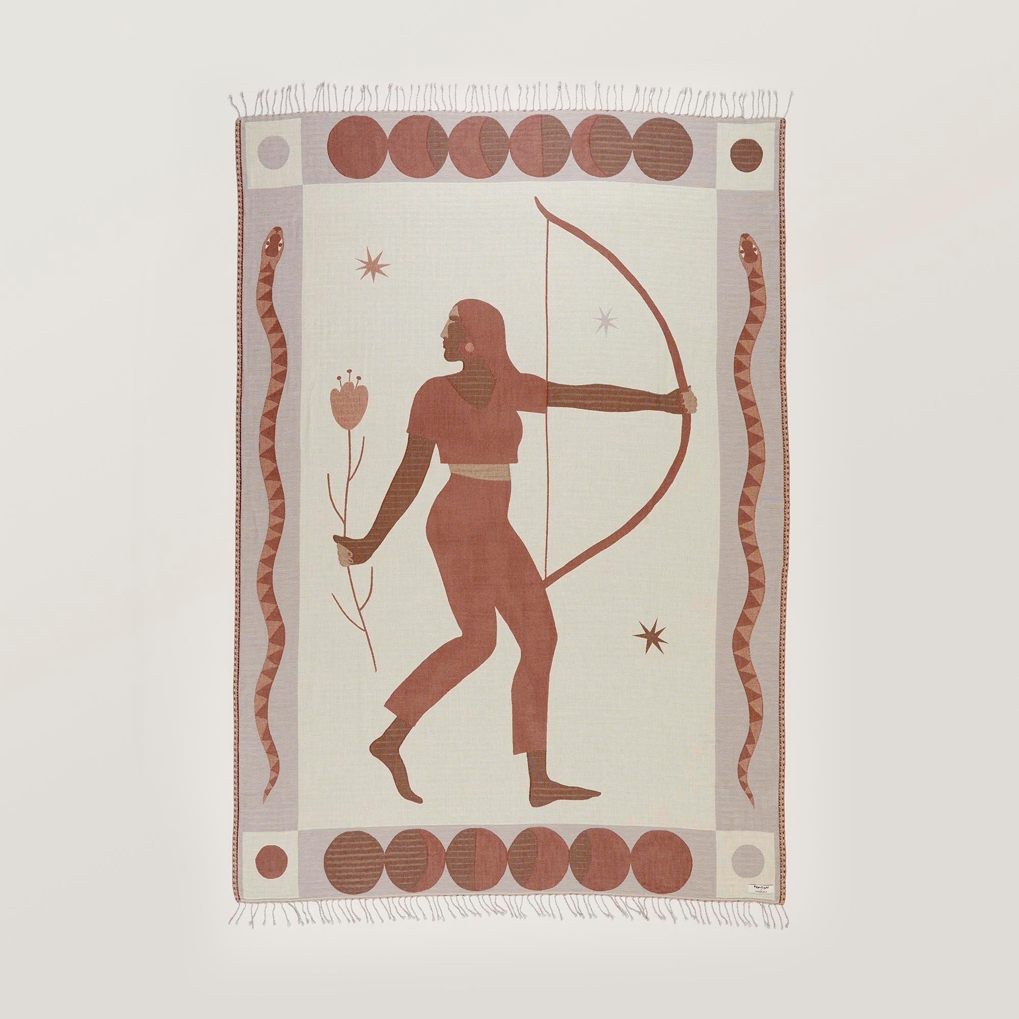 Plaid DIANA naturel et terracotta