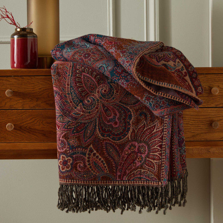Plaid FARAH rouge d'orient