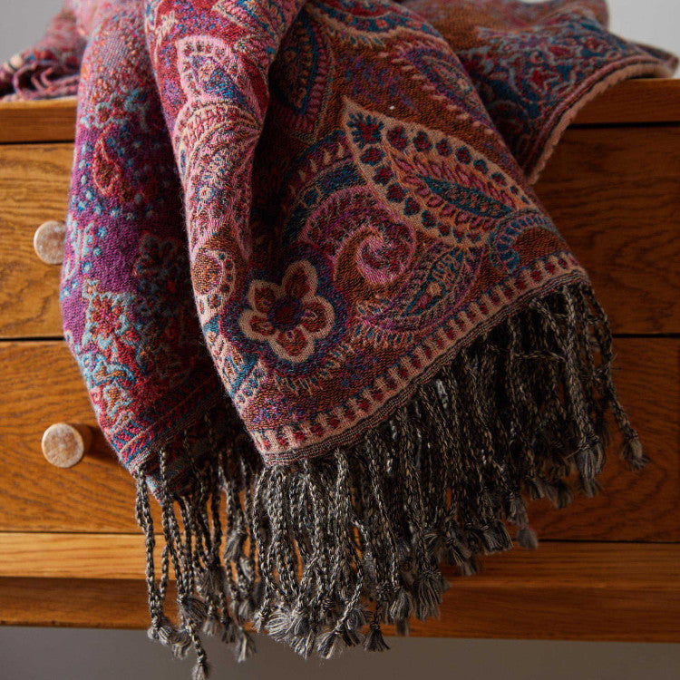 Plaid FARAH rouge d'orient