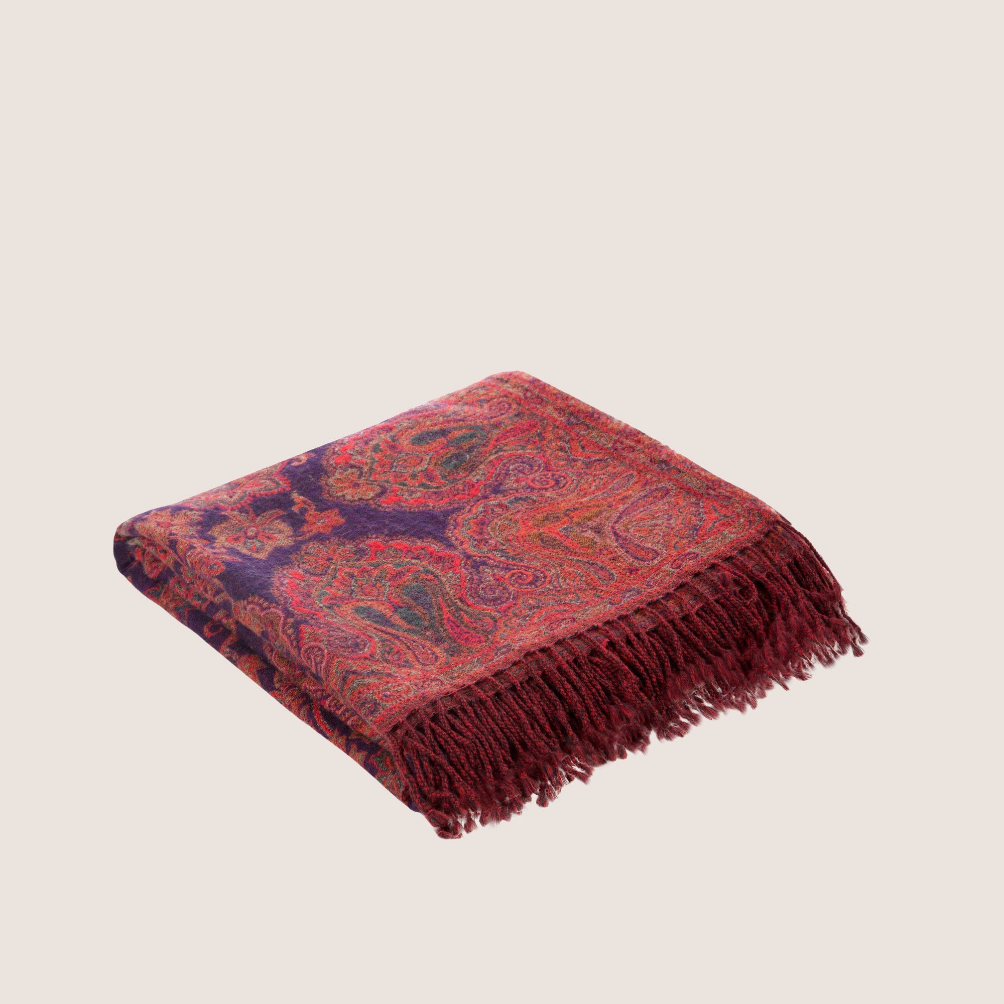 Plaid LUDIANA violet et rouge