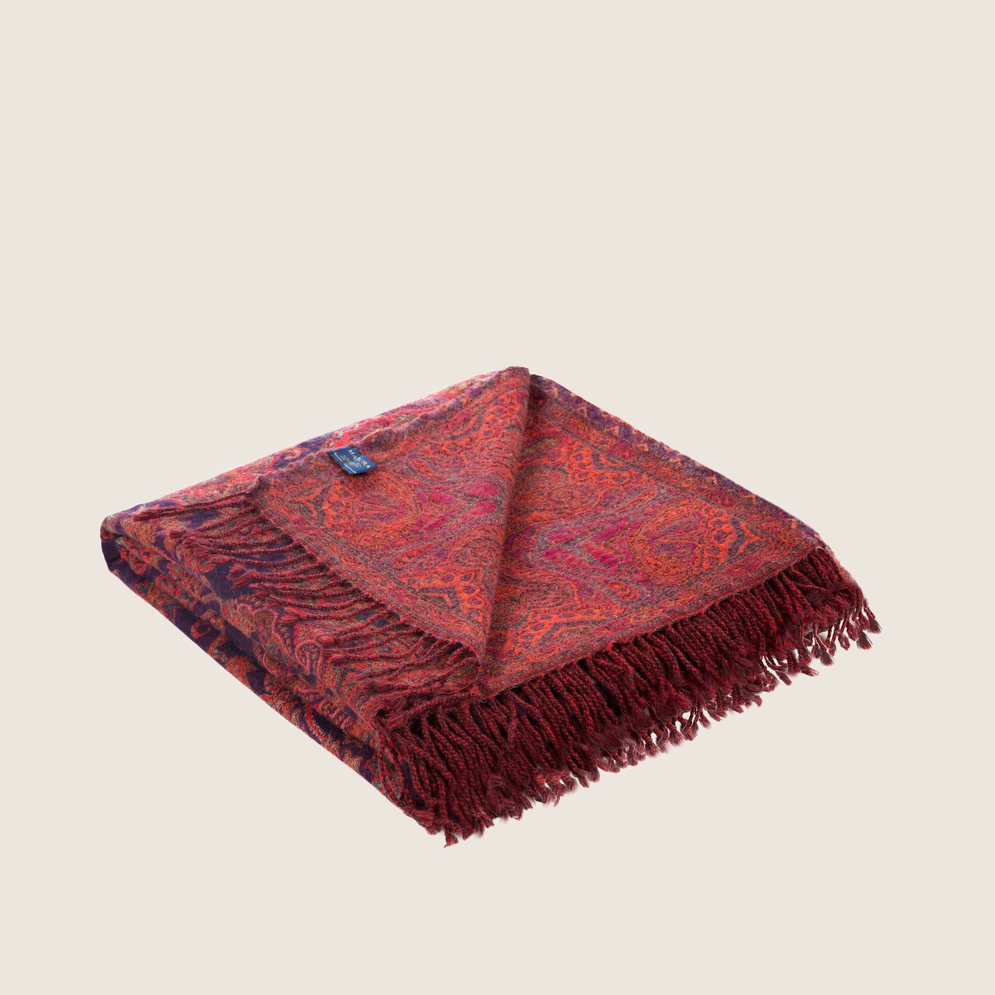 Plaid LUDIANA violet et rouge