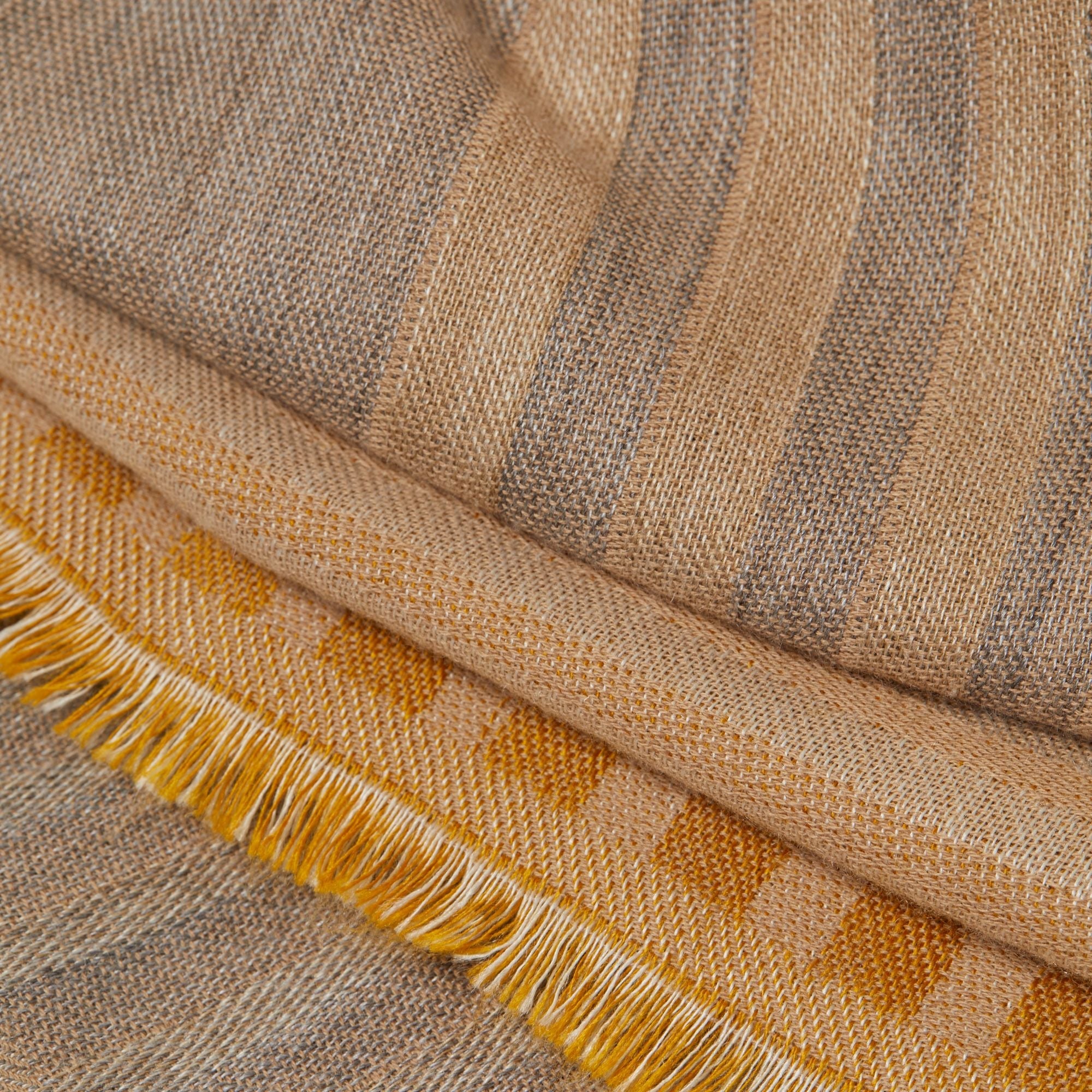 Plaid LUXOR naturel et ocre