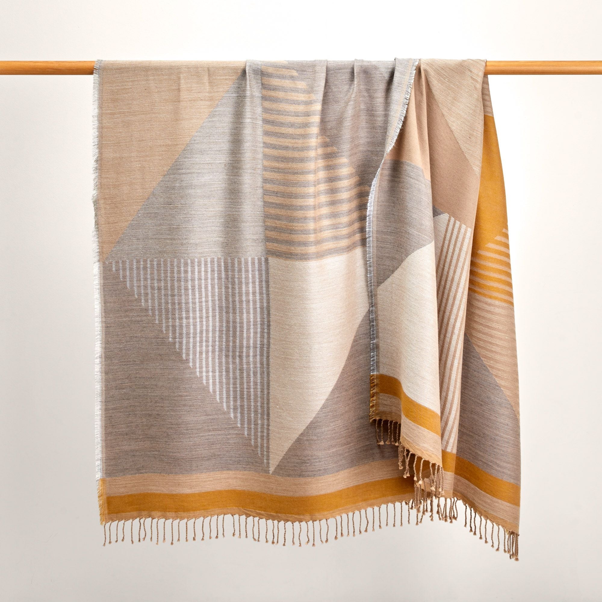 Plaid LUXOR naturel et ocre