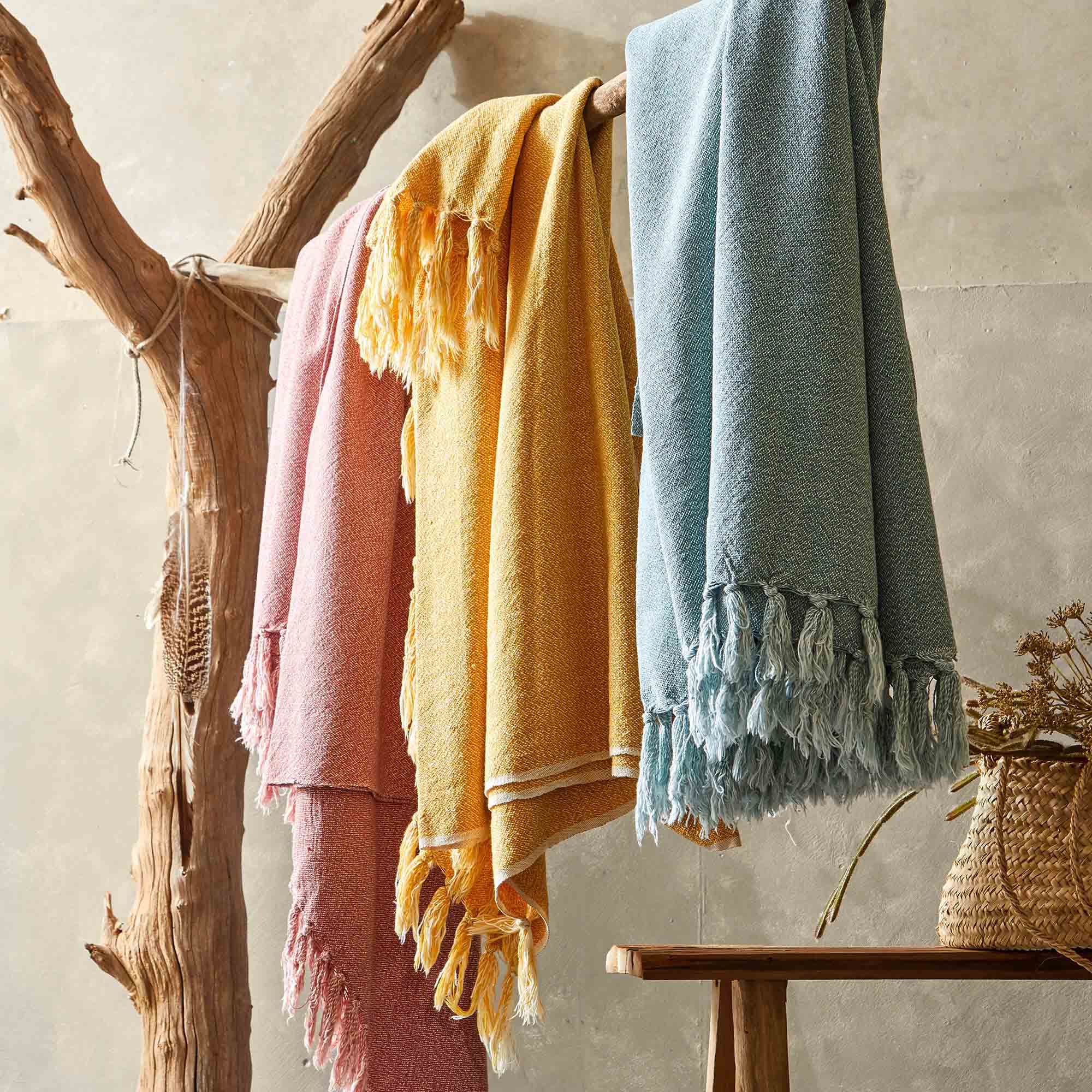 Plaid WATERFALL jaune ocre