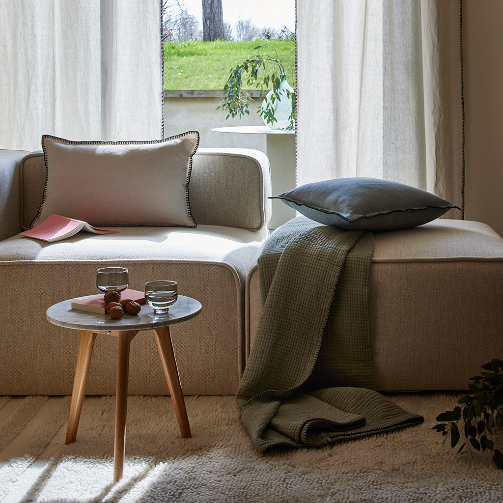 Pouf modulable ANDERS ivoire grisé
