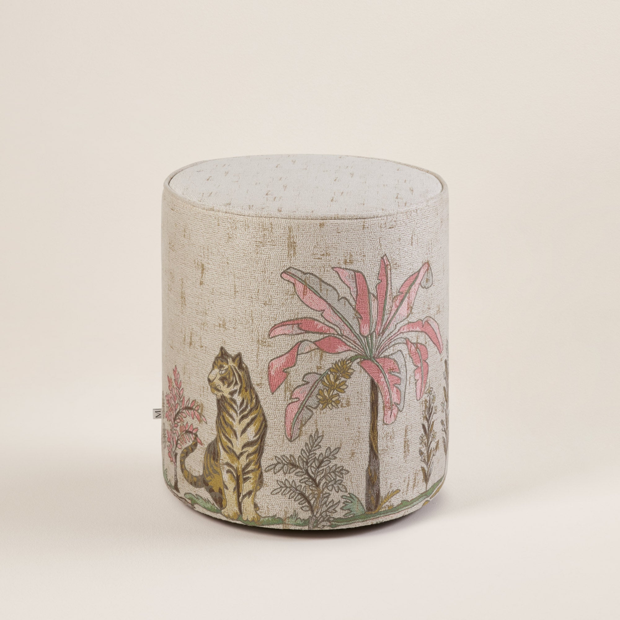 Pouf LAKKARDA beige et pastels