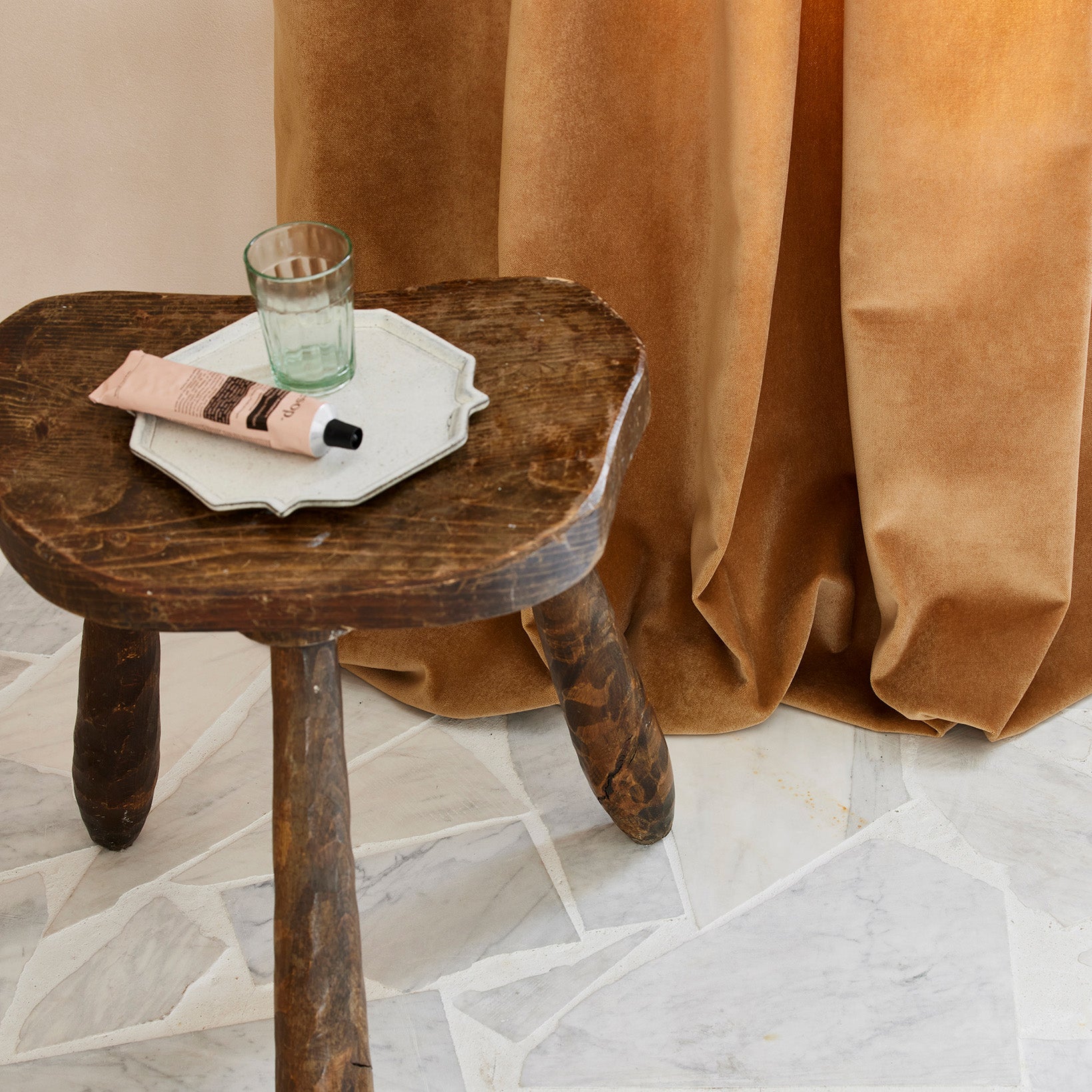 Rideau à galon fronceur DARIO camel