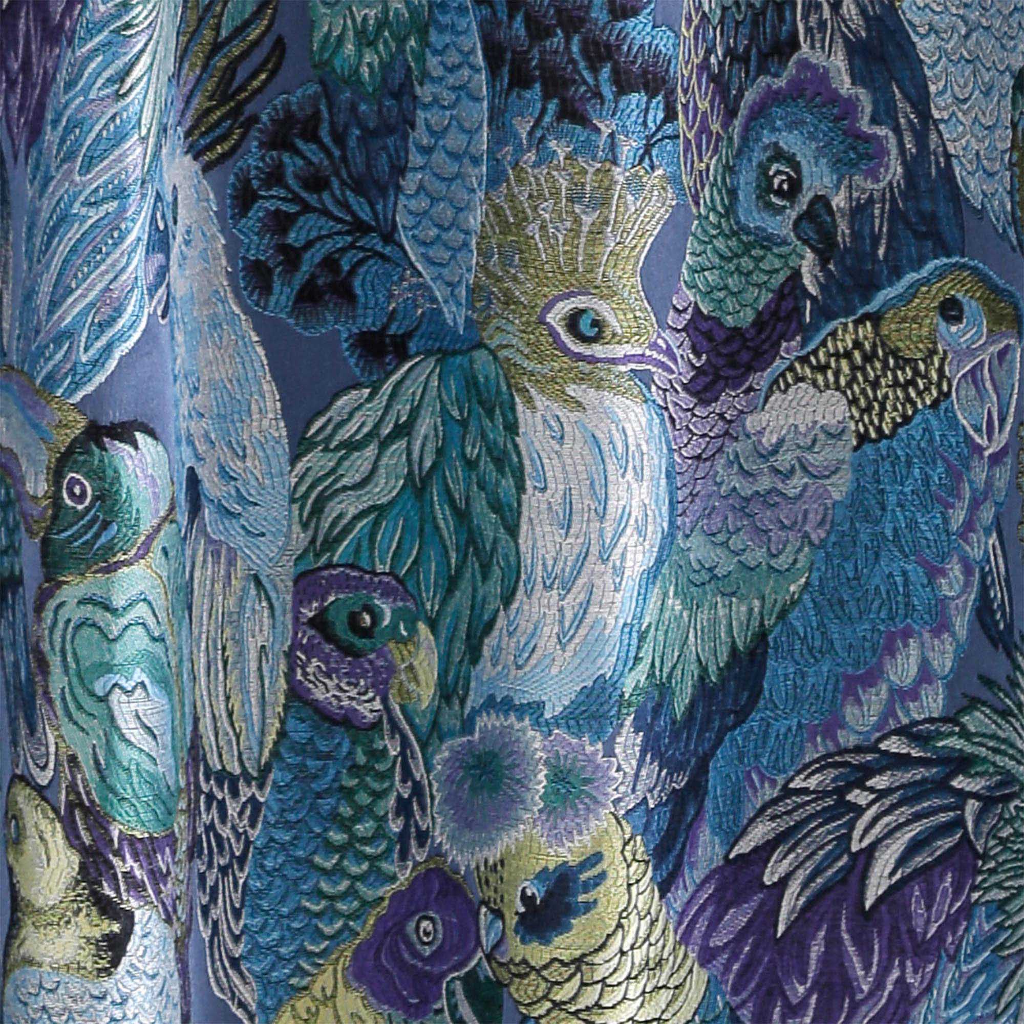 Rideau à galon fronceur JUNGLE BIRDS cobalt