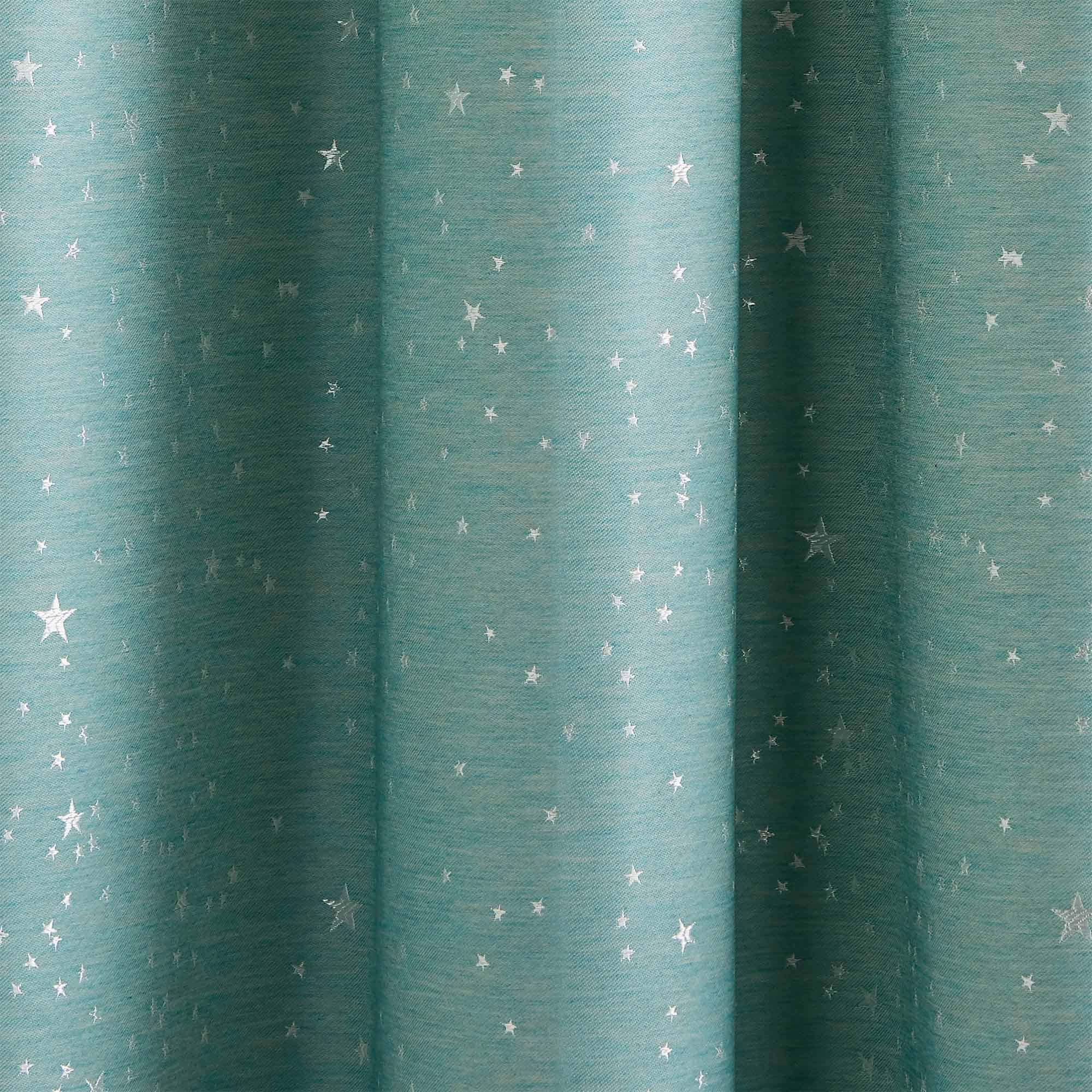 Rideau à galon fronceur ORION bleu turquoise
