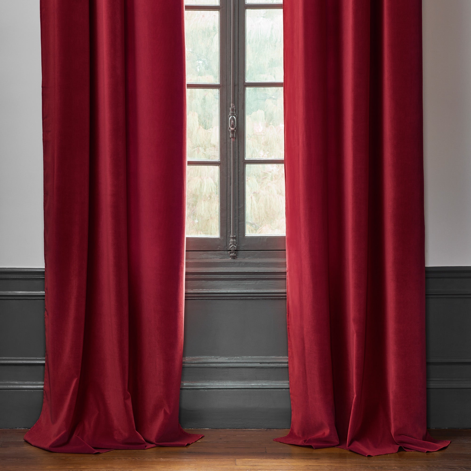 Rideau à oeillets dorés MATIA scarlet
