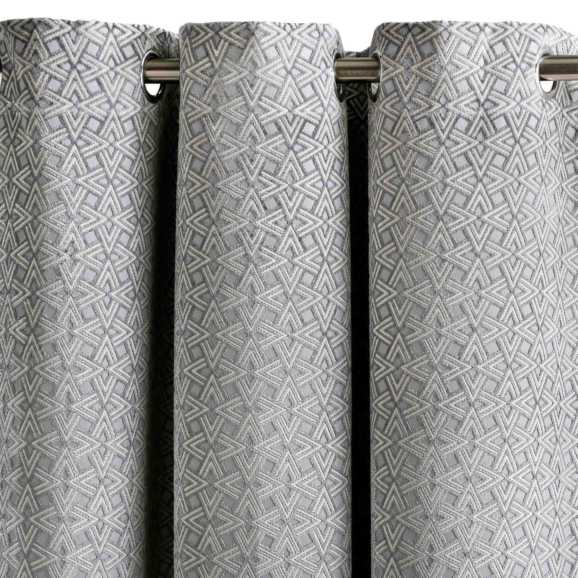 Rideau à oeillets OSCAR gris et blanc