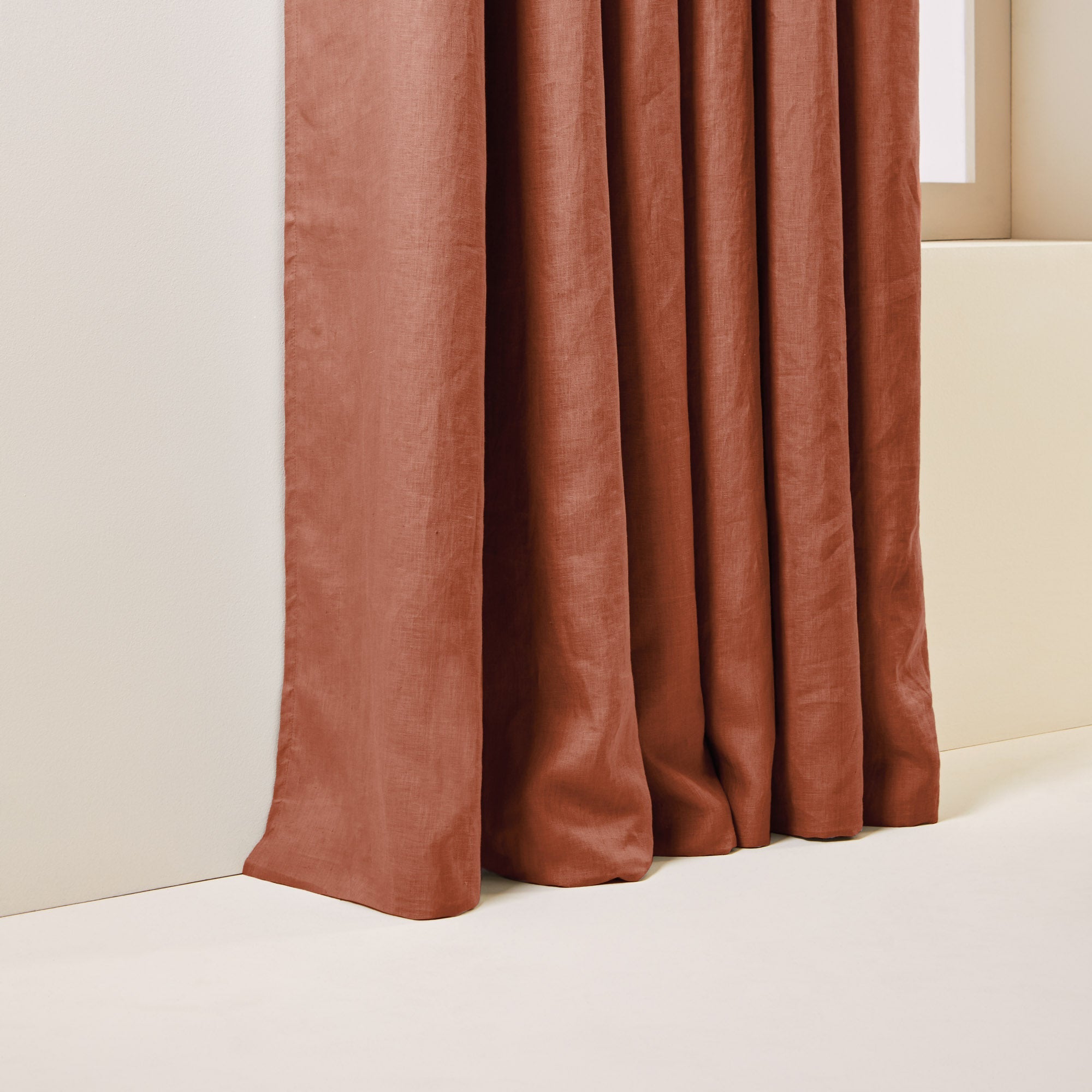 Rideau oeillets doublé occultant CARLINA terracotta