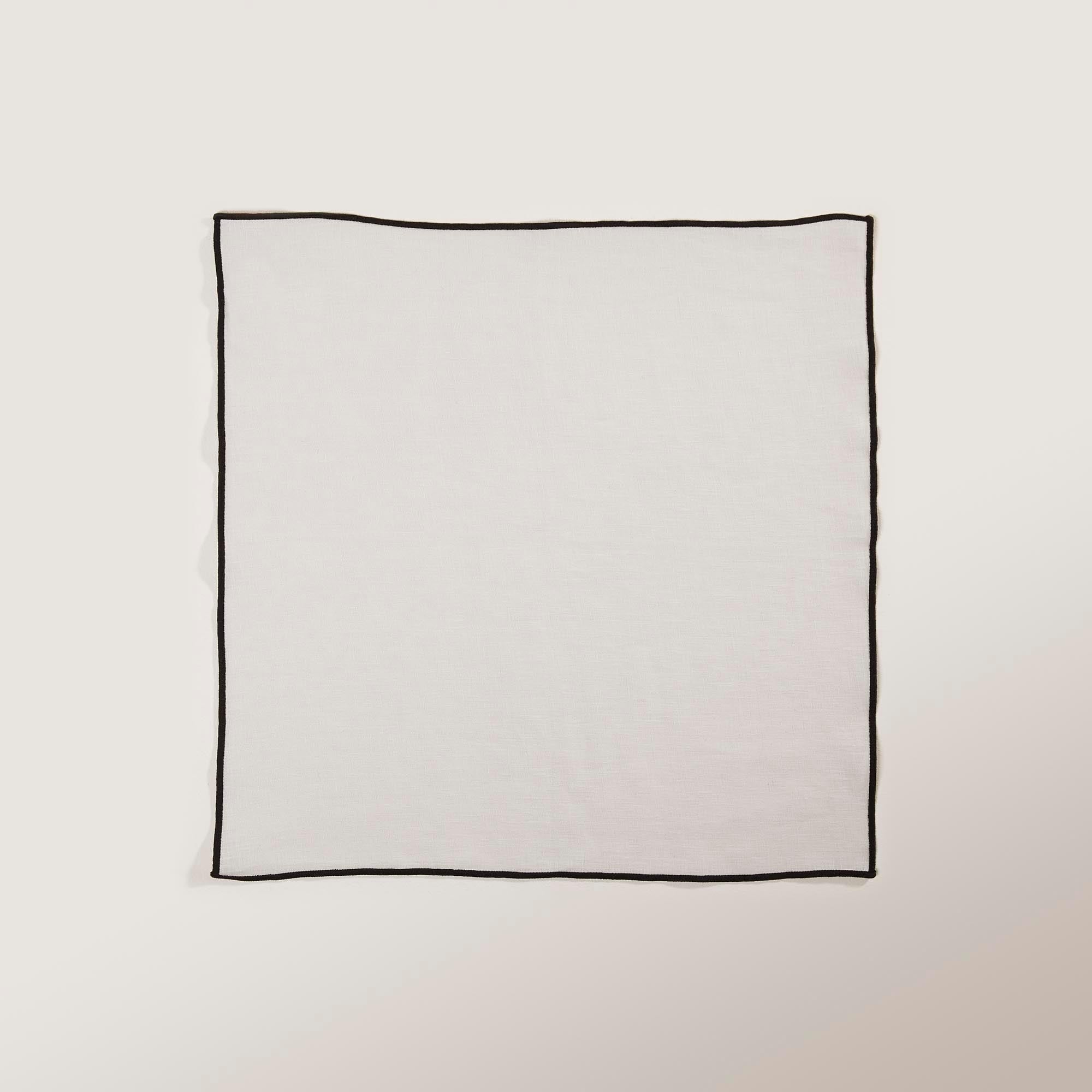 Serviette de table CARLINA calcaire et bourdon noir
