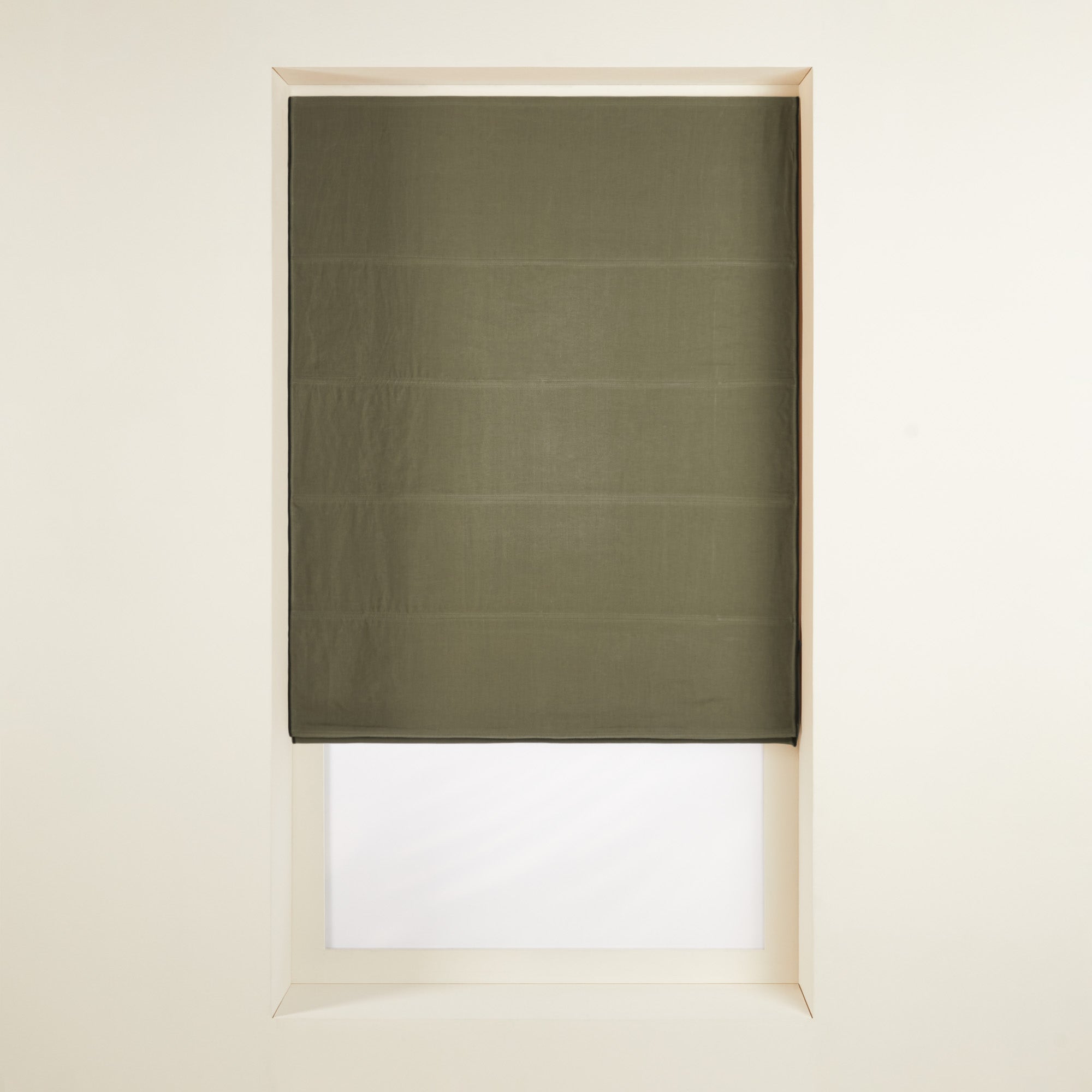 Store bateau occultant CARLINA kaki grisé et bourdon noir