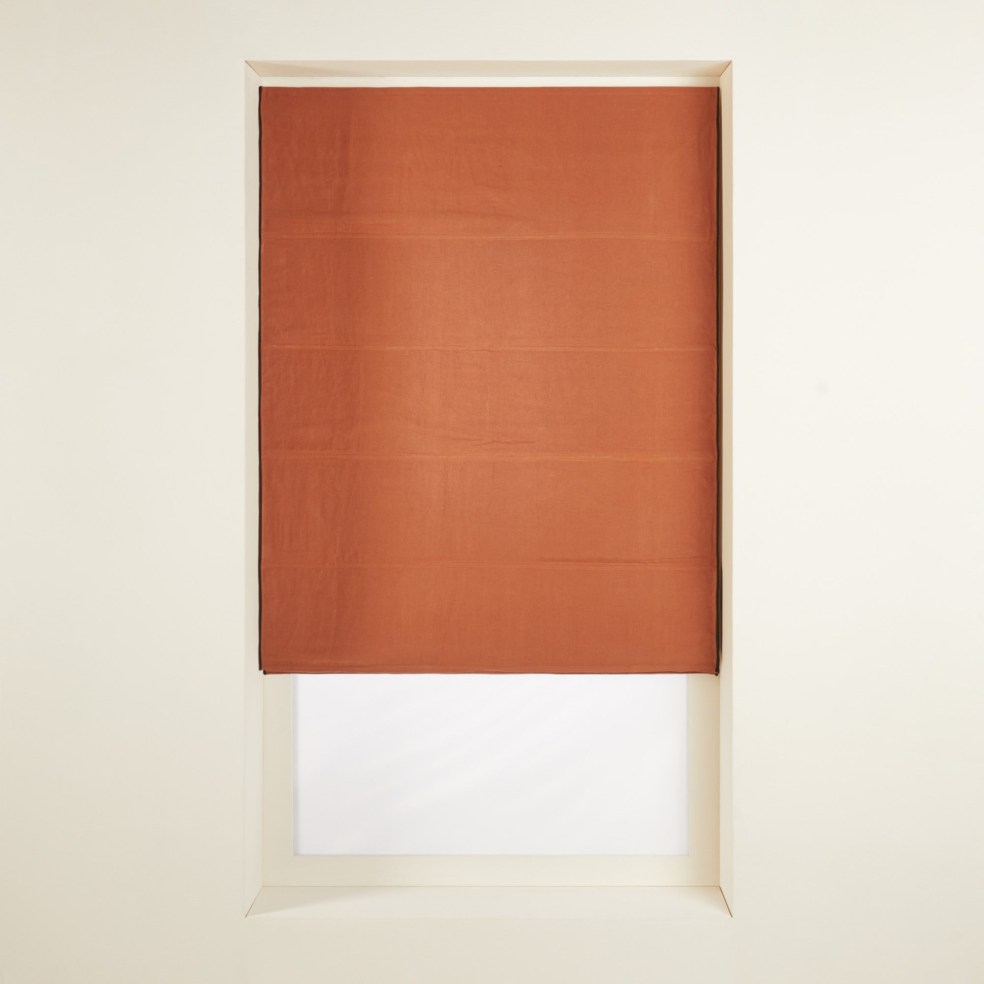 Store bateau occultant CARLINA terracotta et bourdon noir