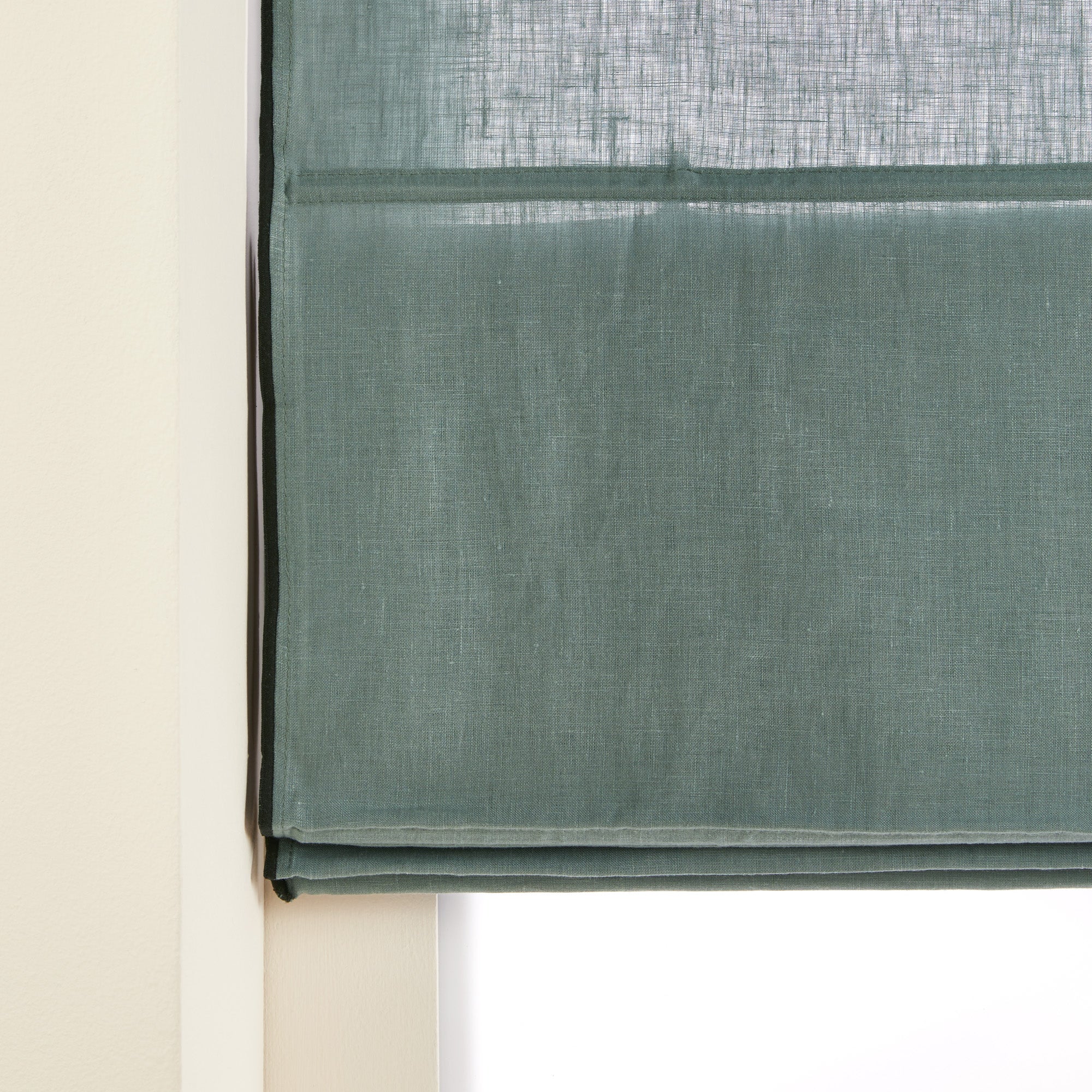 Store bateau CARLINA vert de gris et bourdon noir