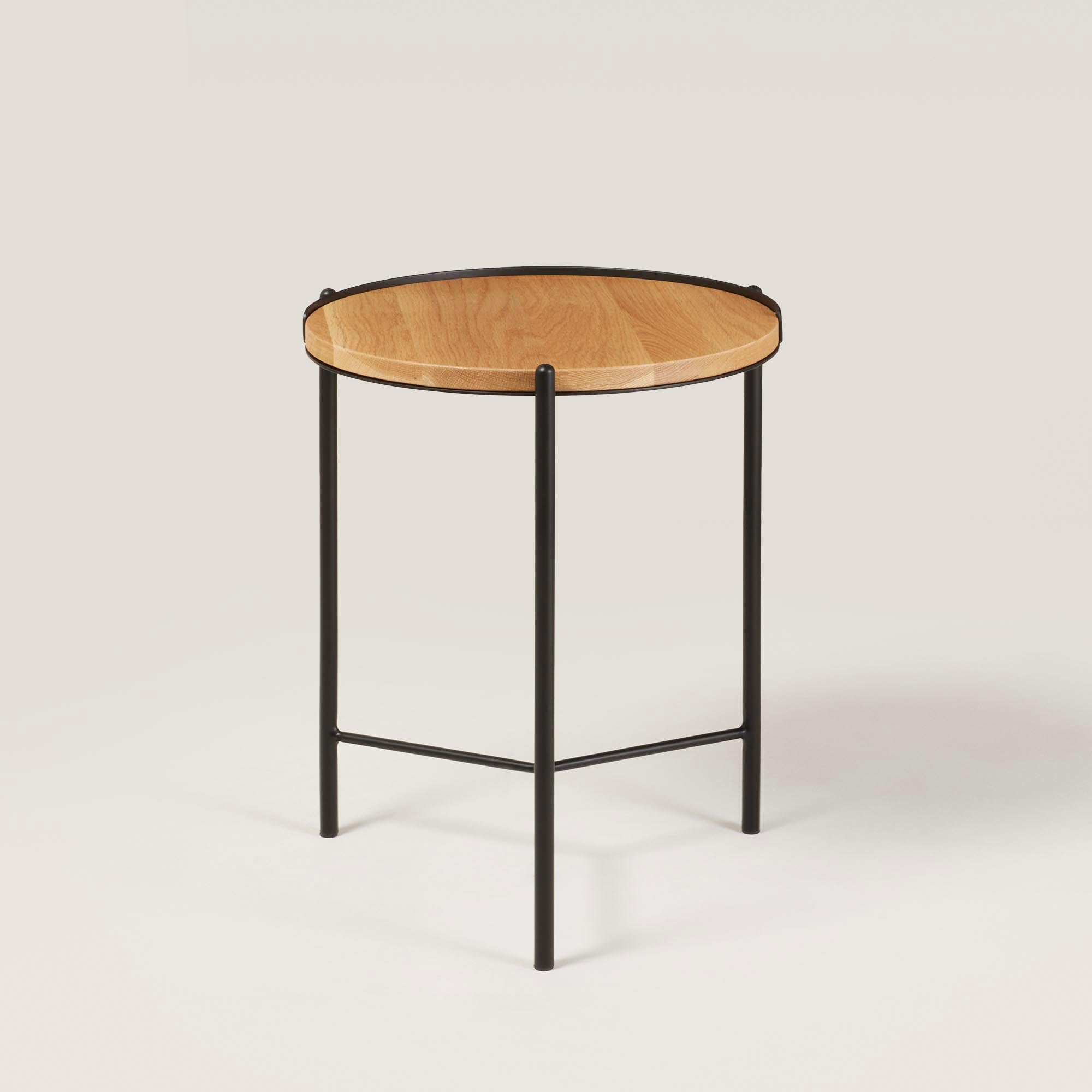 Table d'appoint ABBY bois et noir mat