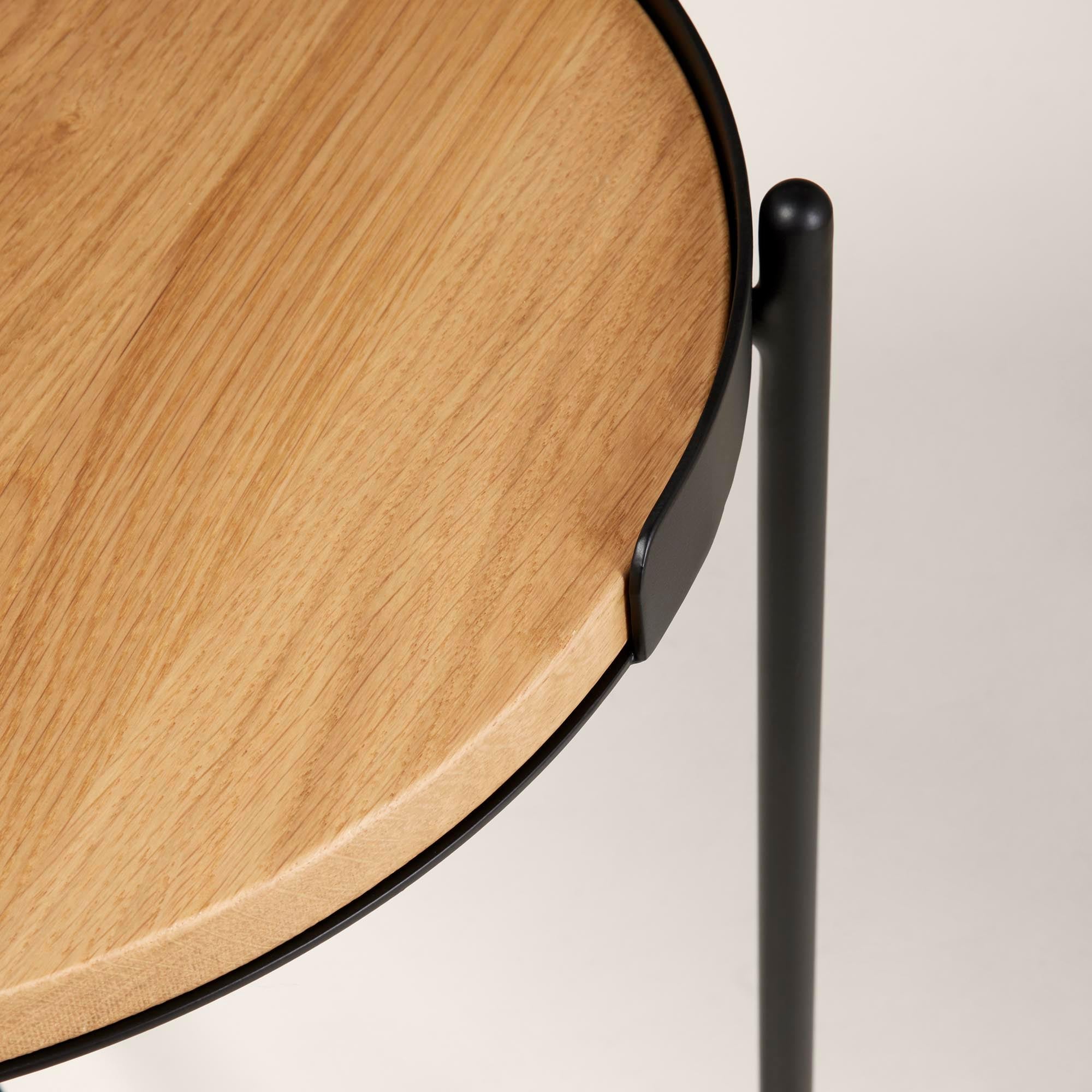 Table d'appoint ABBY bois et noir mat