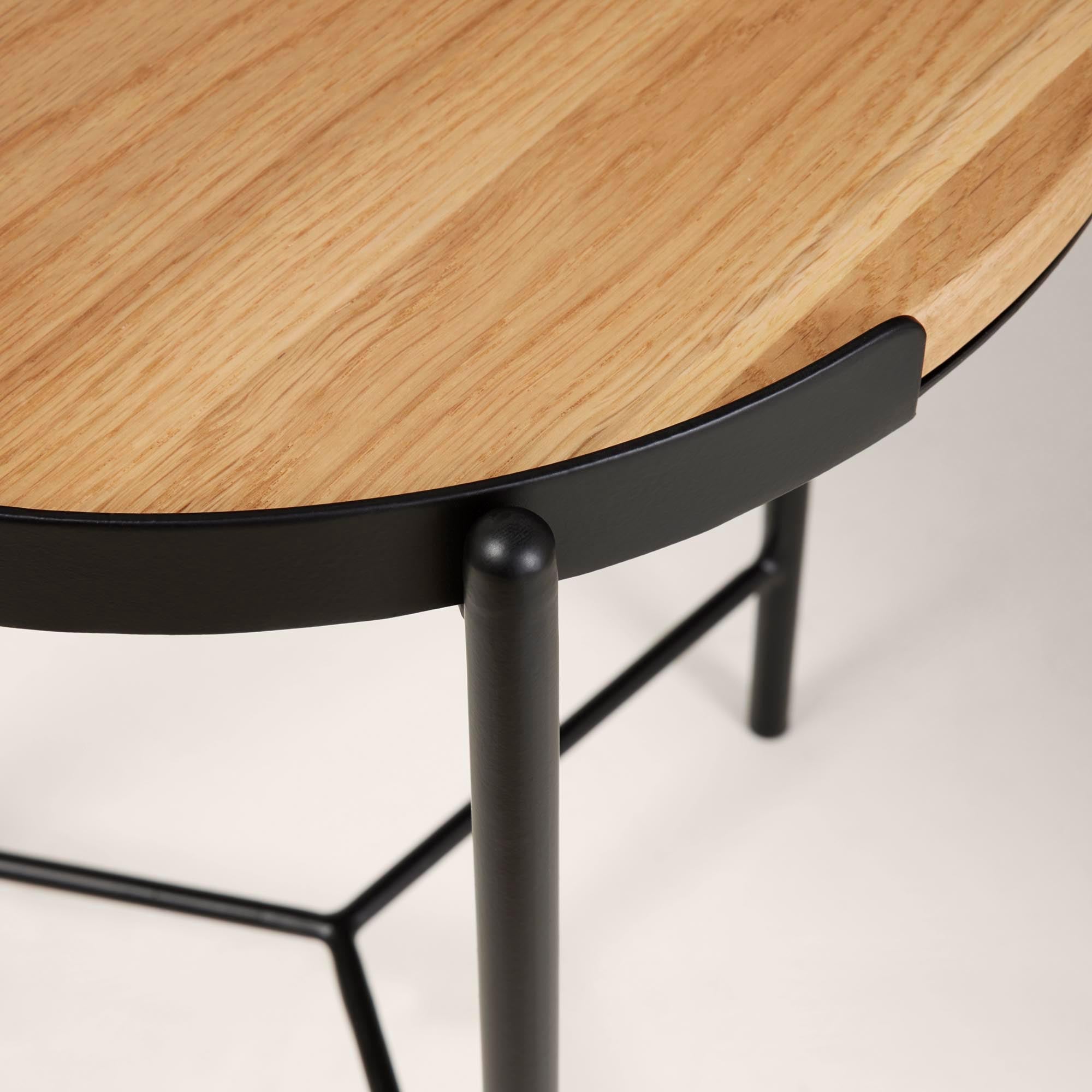 Table d'appoint ABBY bois et noir mat