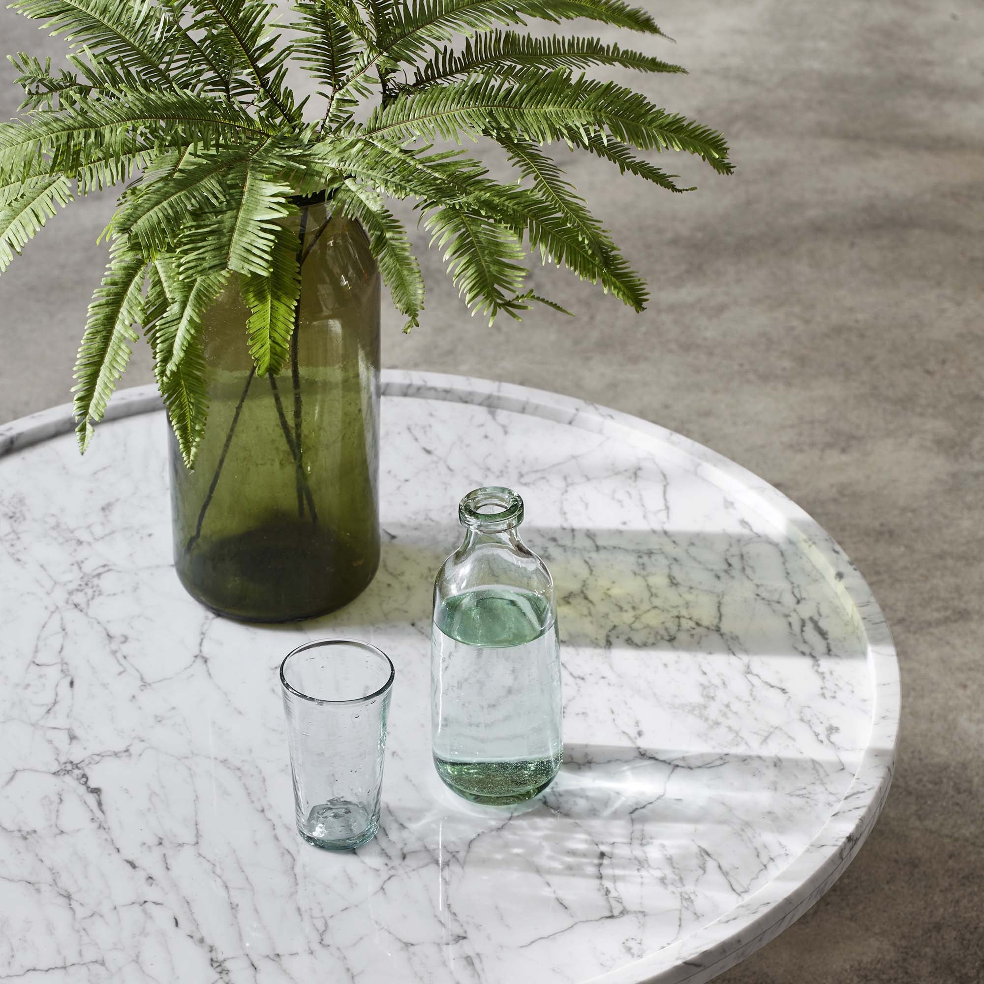 Table d'appoint FRANKA bois et blanc de carrare