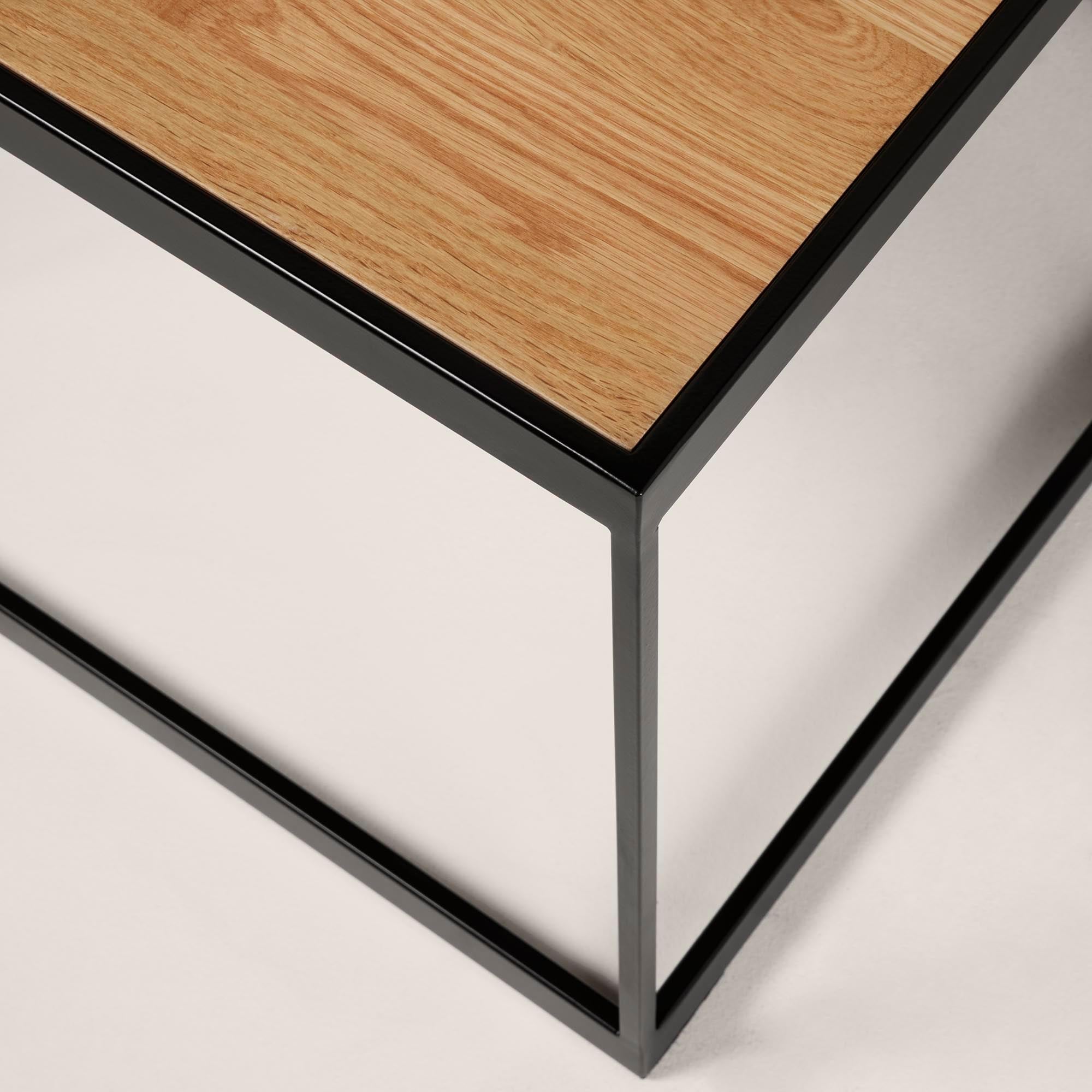 Table d'appoint LUCY bois et noir mat