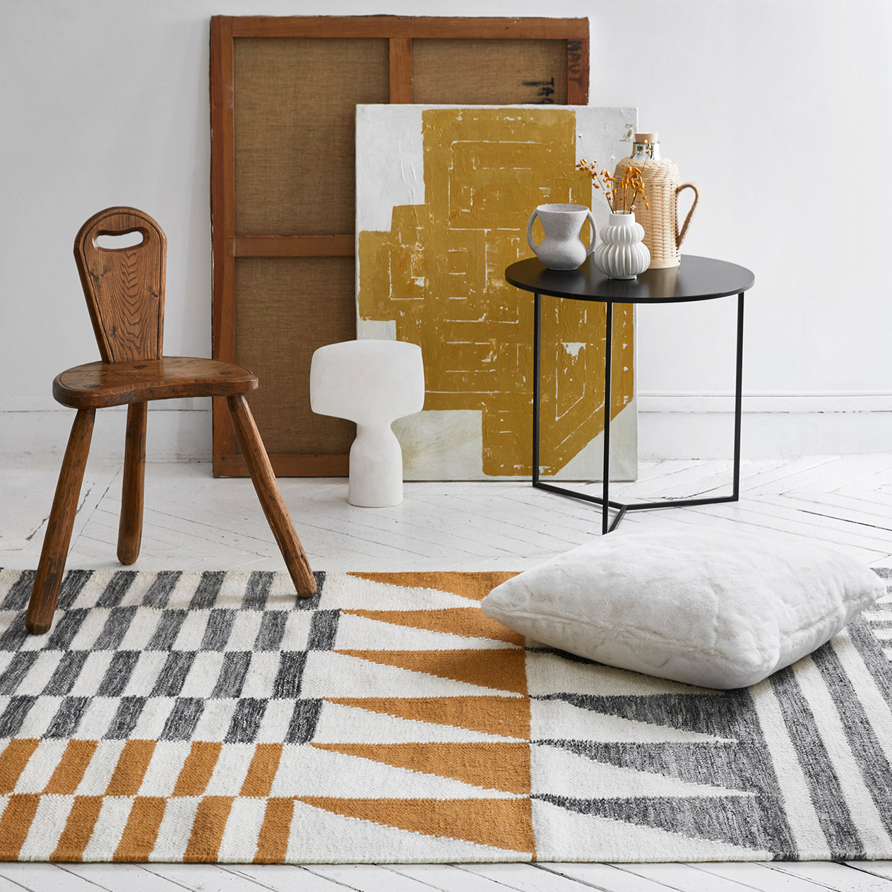Tapis de sol AKSEL ardoise et ocre