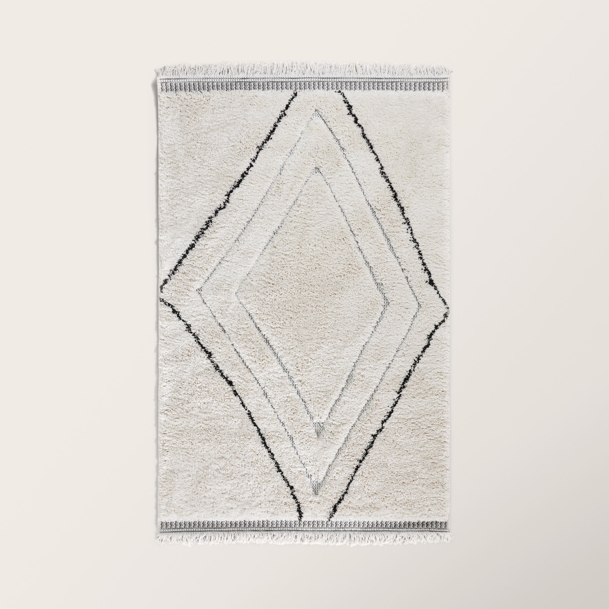 Tapis de sol AMAR ivoire et noir