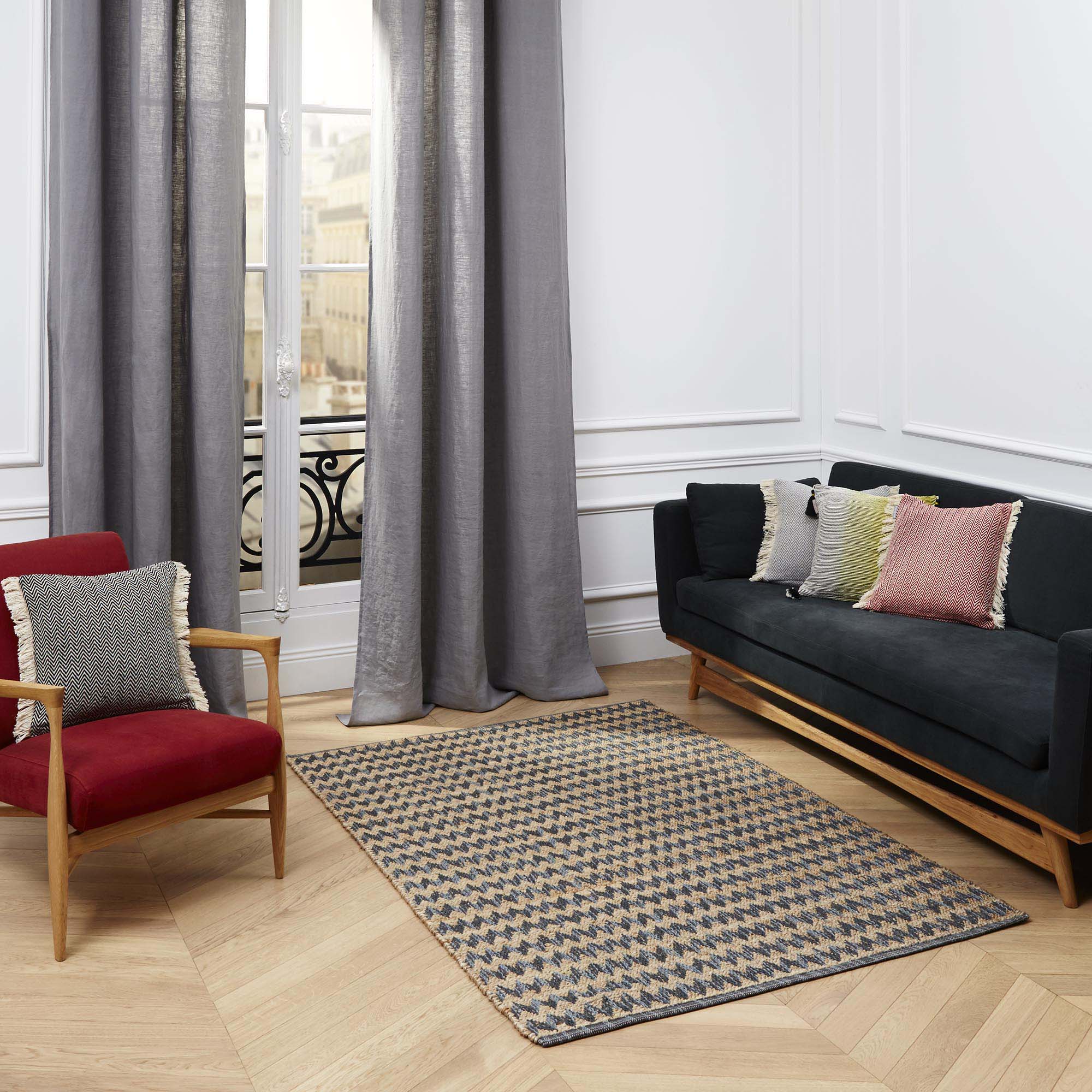 Tapis de sol COPENHAGEN naturel et gris