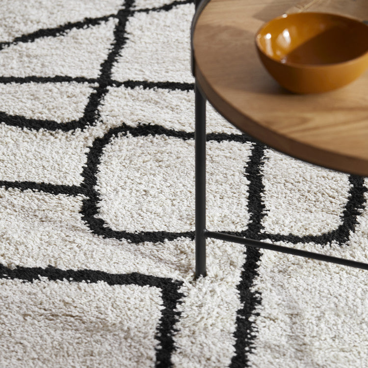 Tapis de sol DEDAL ivoire et noir