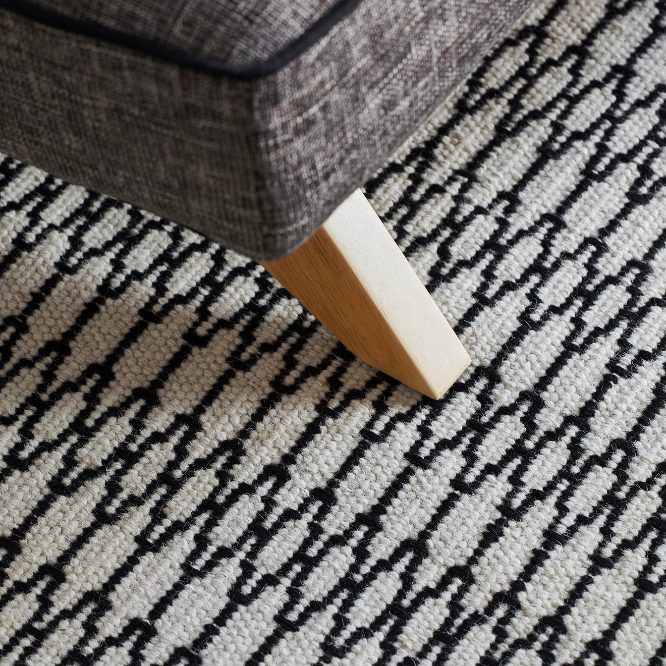 Tapis de sol ELLIOT ivoire et noir