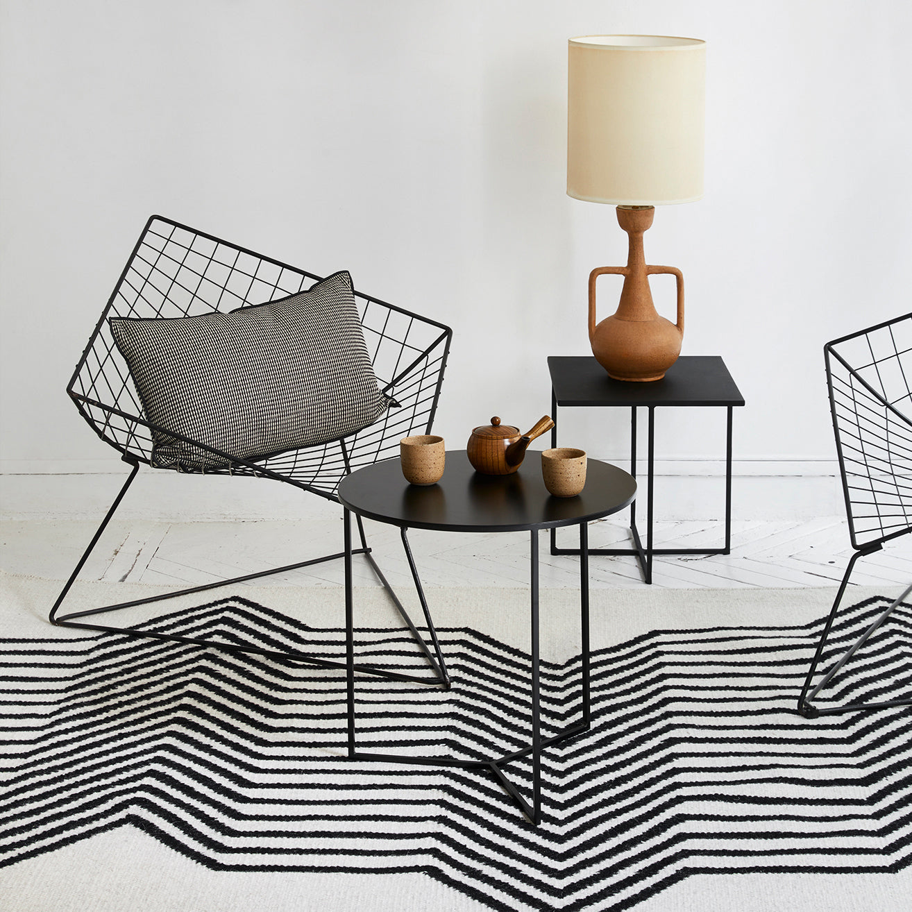 Tapis de sol LIV ivoire et noir