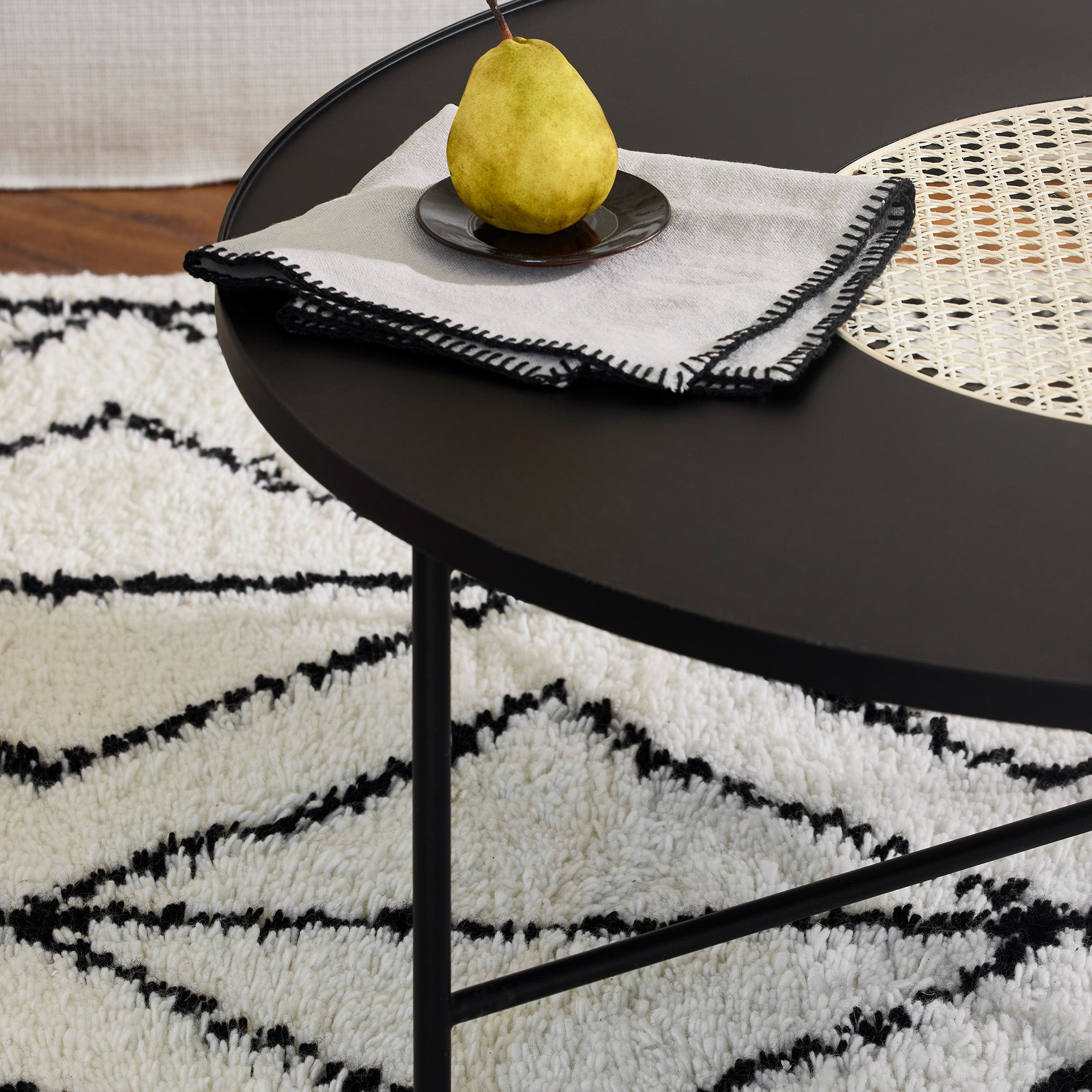 Tapis de sol YDIR ivoire et noir