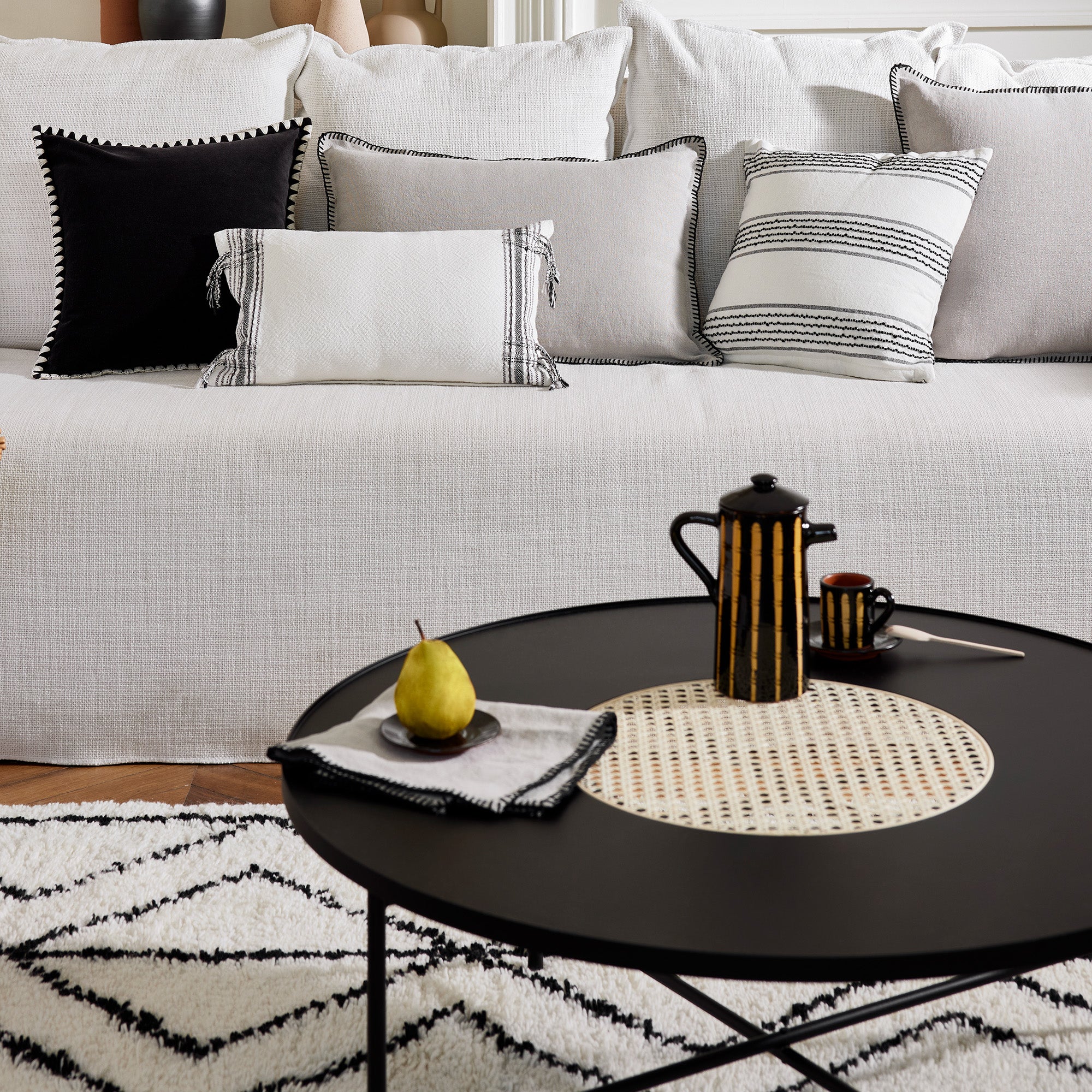 Tapis de sol YDIR ivoire et noir